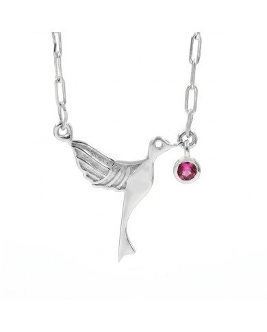 Elegant Ruby Bird Pendant | 925 Sterling Silver Women’s Jewelry