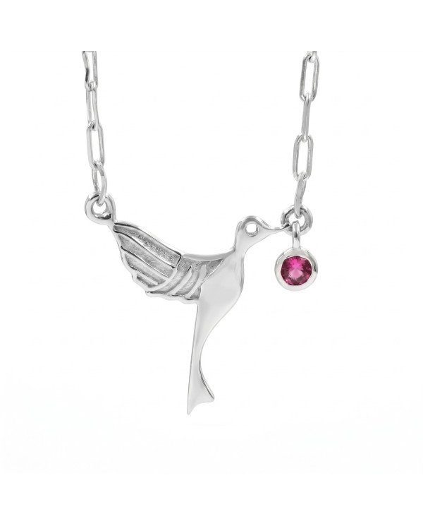 Elegant Ruby Bird Pendant | 925 Sterling Silver Women’s Jewelry
