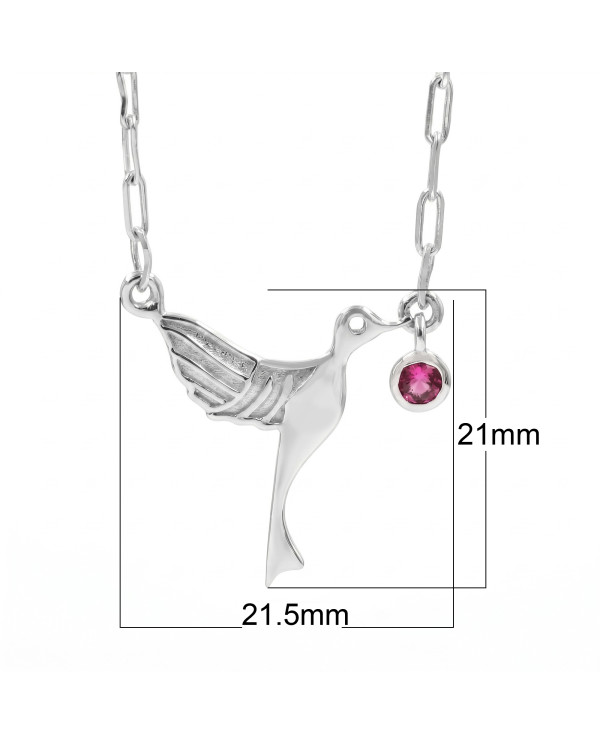 Elegant Ruby Bird Pendant | 925 Sterling Silver Women’s Jewelry