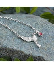 Elegant Ruby Bird Pendant | 925 Sterling Silver Women’s Jewelry