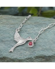 Elegant Ruby Bird Pendant | 925 Sterling Silver Women’s Jewelry