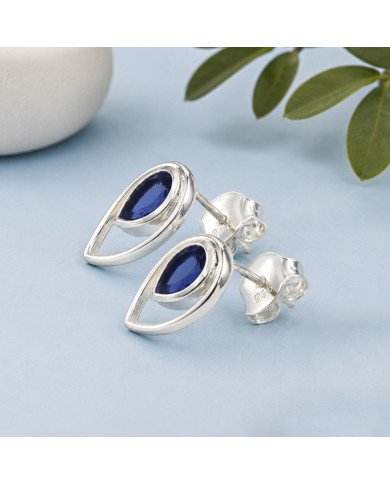 Tanzanite Stud Earrings | 925 Sterling Silver Handmade Jewelry