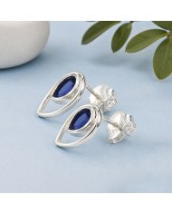 Tanzanite Stud Earrings | 925 Sterling Silver Handmade Jewelry