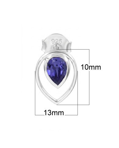 Tanzanite Stud Earrings | 925 Sterling Silver Handmade Jewelry