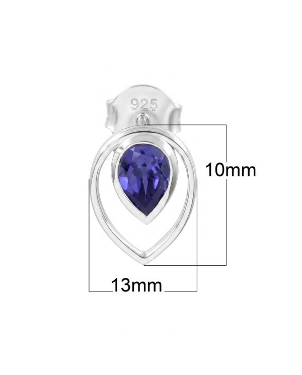 Tanzanite Stud Earrings | 925 Sterling Silver Handmade Jewelry