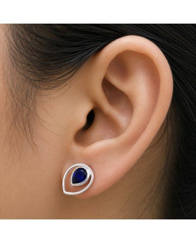 Tanzanite Stud Earrings | 925 Sterling Silver Handmade Jewelry