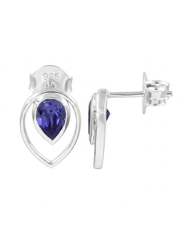 Tanzanite Stud Earrings | 925 Sterling Silver Handmade Jewelry
