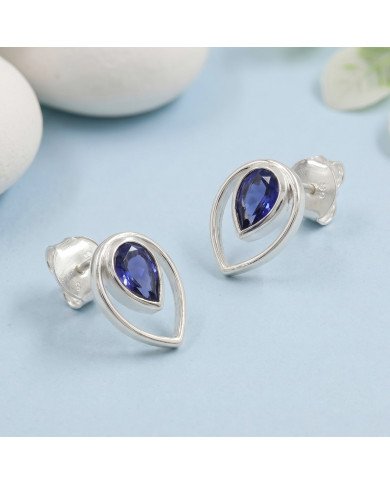 Tanzanite Stud Earrings | 925 Sterling Silver Handmade Jewelry