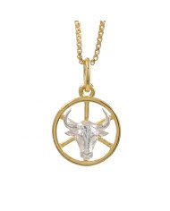 Two Tone Taurus Zodiac Pendant | 925 Sterling Silver Astrology Gift