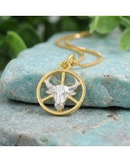 Two Tone Taurus Zodiac Pendant | 925 Sterling Silver Astrology Gift