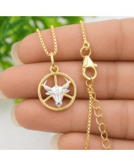 Two Tone Taurus Zodiac Pendant | 925 Sterling Silver Astrology Gift