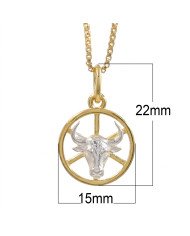 Two Tone Taurus Zodiac Pendant | 925 Sterling Silver Astrology Gift