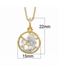 Two Tone Virgo Zodiac Pendant | 925 Sterling Silver Astrology Gift