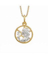 Two Tone Virgo Zodiac Pendant | 925 Sterling Silver Astrology Gift