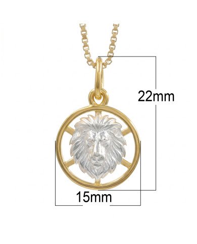 Two Tone Leo Zodiac Pendant | 925 Sterling Silver Astrology Gift
