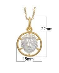 Two Tone Leo Zodiac Pendant | 925 Sterling Silver Astrology Gift