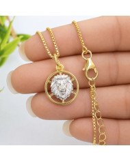 Two Tone Leo Zodiac Pendant | 925 Sterling Silver Astrology Gift