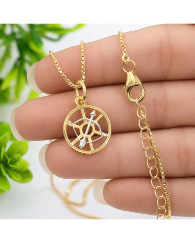 Two Tone Sagittarius Zodiac Pendant | 925 Sterling Silver Astrology Gift