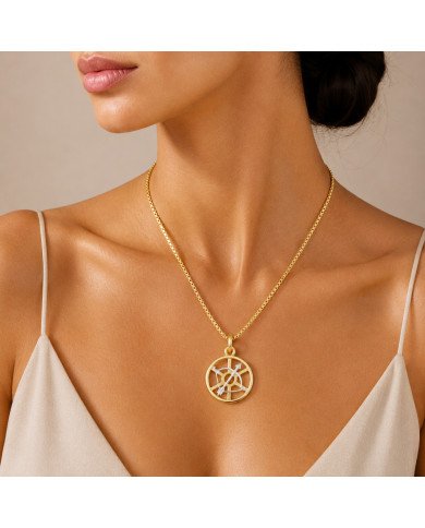 Two Tone Sagittarius Zodiac Pendant | 925 Sterling Silver Astrology Gift