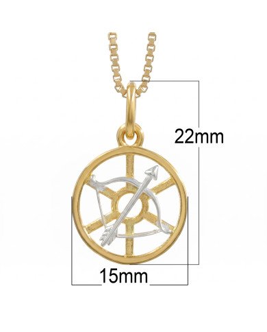 Two Tone Sagittarius Zodiac Pendant | 925 Sterling Silver Astrology Gift