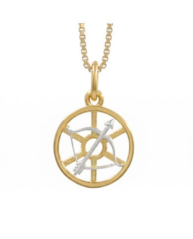 Two Tone Sagittarius Zodiac Pendant | 925 Sterling Silver Astrology Gift