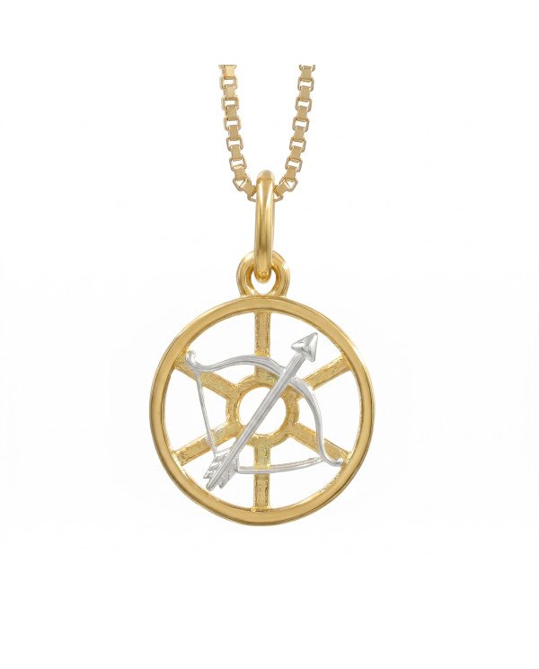 Two Tone Sagittarius Zodiac Pendant | 925 Sterling Silver Astrology Gift