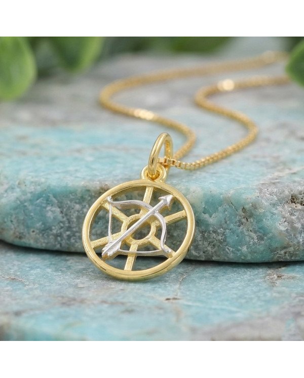 Two Tone Sagittarius Zodiac Pendant | 925 Sterling Silver Astrology Gift