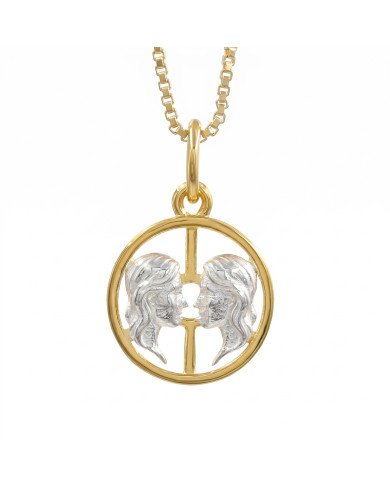 Two Tone Gemini Zodiac Pendant | 925 Sterling Silver Astrology Gift