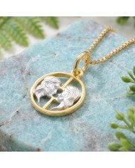 Two Tone Gemini Zodiac Pendant | 925 Sterling Silver Astrology Gift