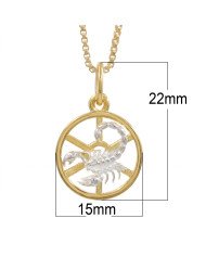 Two Tone Scorpio Zodiac Pendant | 925 Sterling Silver Astrology Gift