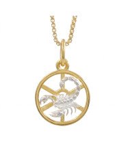 Two Tone Scorpio Zodiac Pendant | 925 Sterling Silver Astrology Gift