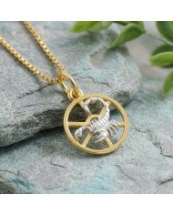 Two Tone Scorpio Zodiac Pendant | 925 Sterling Silver Astrology Gift