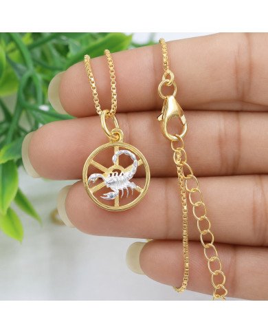 Two Tone Scorpio Zodiac Pendant | 925 Sterling Silver Astrology Gift