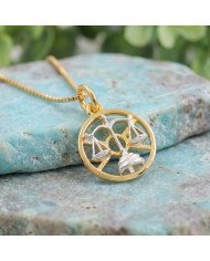 Two Tone Libra Zodiac Pendant | 925 Sterling Silver Astrology Gift