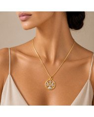 Two Tone Libra Zodiac Pendant | 925 Sterling Silver Astrology Gift