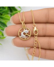 Two Tone Aquarius Zodiac Pendant | 925 Sterling Silver Astrology Gift