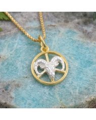 Two Tone Aries Zodiac Pendant | 925 Sterling Silver Astrology Gift