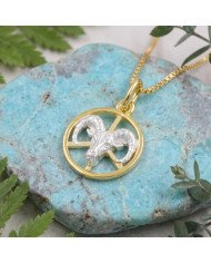 Two Tone Aries Zodiac Pendant | 925 Sterling Silver Astrology Gift