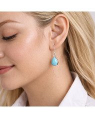 Natural Arizona Turquoise Gemstone 925 Sterling Silver Earring| Jewels Artisan