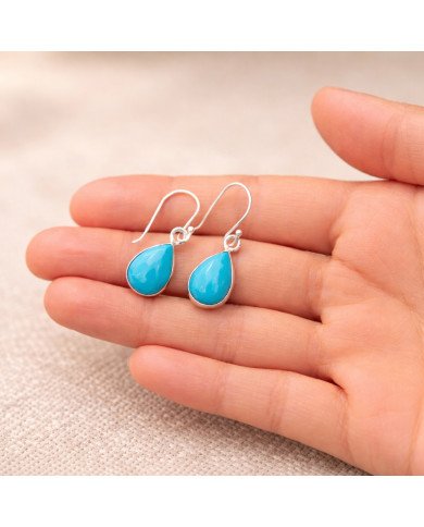 Natural Arizona Turquoise Gemstone 925 Sterling Silver Earring| Jewels Artisan