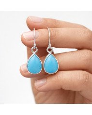 Natural Arizona Turquoise Gemstone 925 Sterling Silver Earring| Jewels Artisan