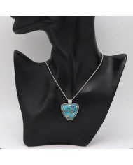 Blue Copper Turquoise Pendant | 925 Sterling Silver Gemstone Jewelry