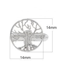 Two-Tone Tree of Life Cufflinks for Men | Sterling Silver & Brass