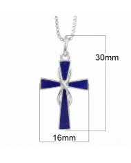 Lapis Lazuli Cross Pendant | 925 Sterling Silver Christmas Gift