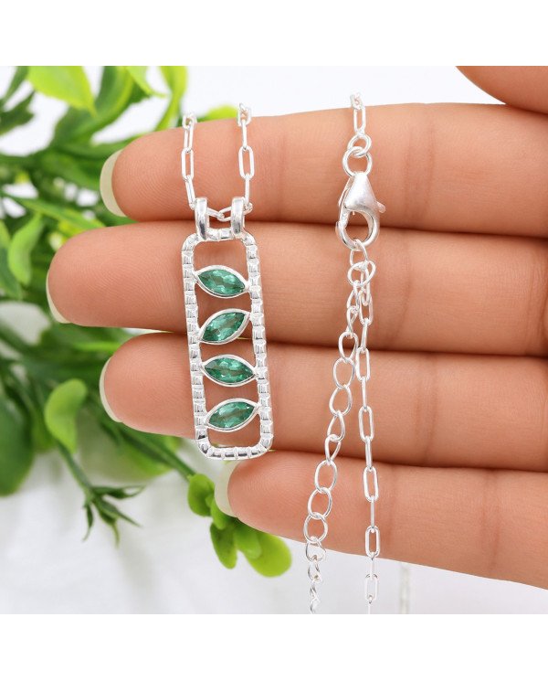 Emerald Earrings 925 Sterling Silver - Handmade Marquise Cut Jewelry