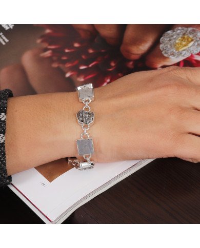 Natural Meteorite Bracelet | 925 Sterling Silver Handmade Jewelry