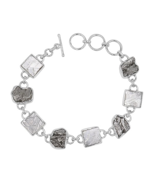 Natural Meteorite Bracelet | 925 Sterling Silver Handmade Jewelry