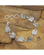 Natural Meteorite Bracelet | 925 Sterling Silver Handmade Jewelry