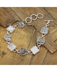Natural Meteorite Bracelet | 925 Sterling Silver Handmade Jewelry