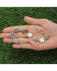 Natural Meteorite Bracelet | 925 Sterling Silver Handmade Jewelry